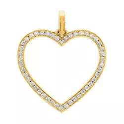 hart diamanten hanger in 14 caraat goud 0,23 ct