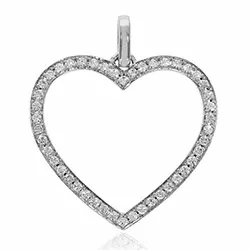 hart diamanten hanger in 14 caraat witgoud 0,23 ct