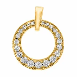 rond diamanten hanger in 14 caraat goud 0,17 ct