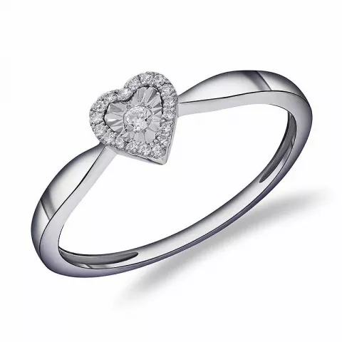 Diamant witgouden ring in 14 karaat witgoud 0,08 ct