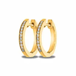 11 mm diamant creool in 14 karaat goud met diamant