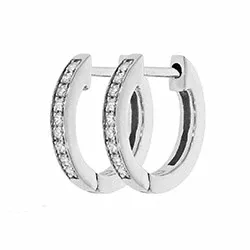 diamant creool in 14 karaat witgoud met diamant