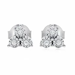 Trendy diamant oorsteker in 14 karaat witgoud met diamanten
