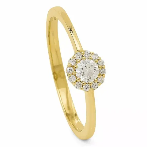 rond diamant ring in 14 karaat goud 0,23 ct