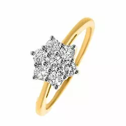 Ster diamant goud ring in 14 karaat goud 0,36 ct