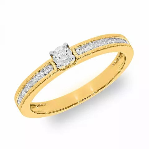Diamant goud gouden ring in 14 karaat goud 0,14 ct 0,22 ct