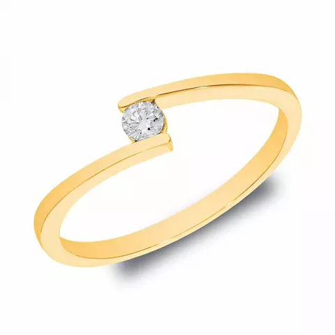 Smal diamant gouden ring in 14 karaat goud 0,06 ct