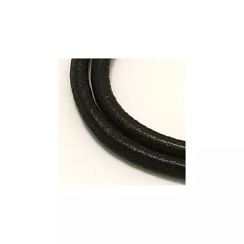 leren CARI armband in zwart leer met staal slot  x 4,0 mm