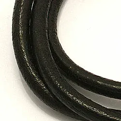zwart leren CARI armband in zwart leer met staal slot x 4,0 mm