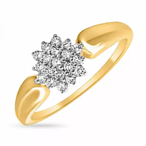 ster diamant ring in 14 karaat goud-en witgoud 0,19 ct