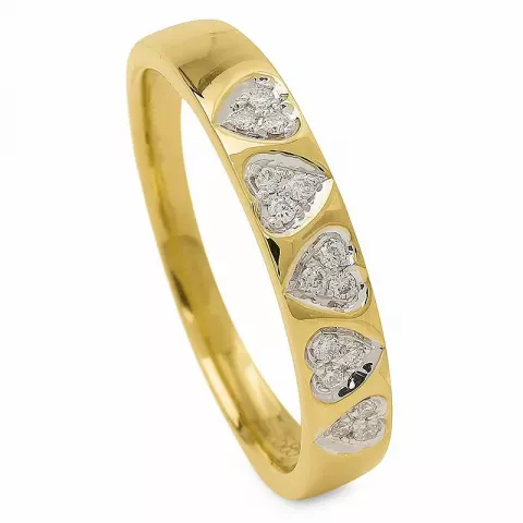 Hart diamant gouden ring in 14 karaat goud 0,09 ct