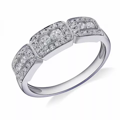 vierkant diamant ring in 14 karaat witgoud 0,46 ct