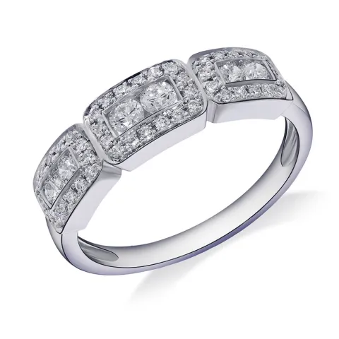 testsieraad diamant ring in 14 karaat witgoud 0,46 ct