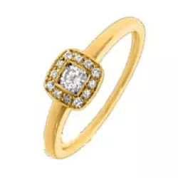 blauwe diamant goud ring in 14 karaat goud 0,17 ct