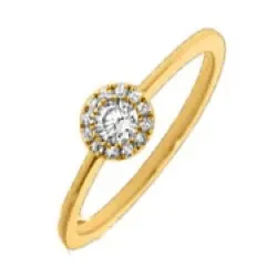 rond diamant ring in 14 karaat goud 0,16 ct