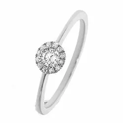 rond diamant ring in 14 karaat witgoud 0,16 ct