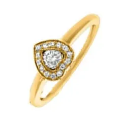 hart gouden ring in 14 karaat goud 0,18 ct