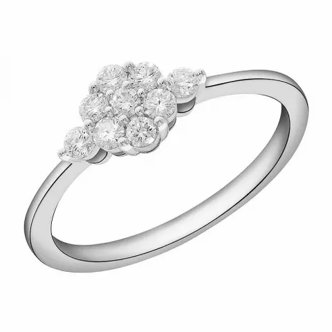 witte diamant ring in 14 karaat witgoud 0,33 ct