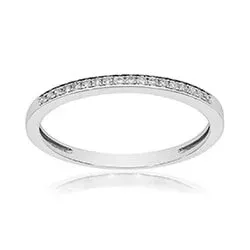 Smal diamant witgouden ring in 14 karaat witgoud 0,07 ct