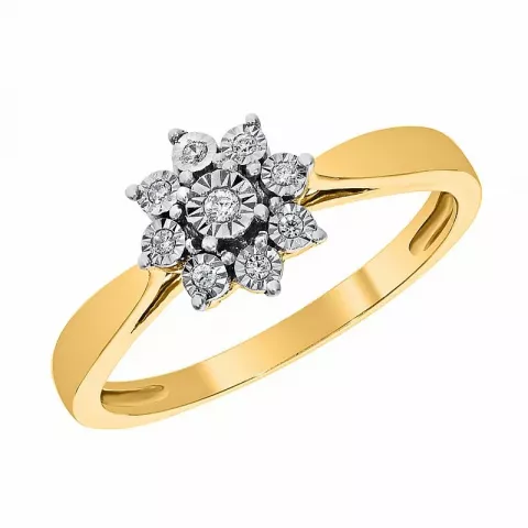 Echt diamant gouden ring in 14 karaat goud 0,05 ct