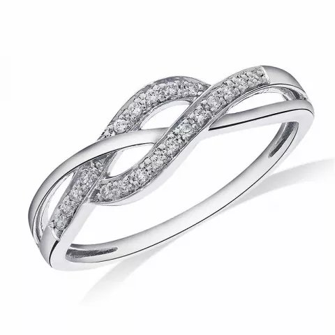 abstract diamant ring in 14 karaat witgoud 0,07 ct