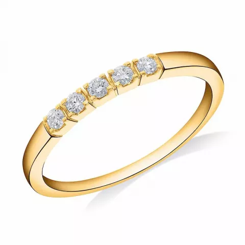 Witte diamant mémoire ring in 14 karaat goud 0,15 ct