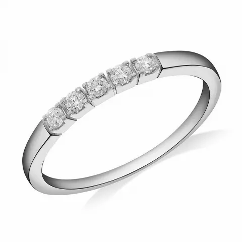 Diamant mémoire ring in 14 karaat witgoud 0,15 ct