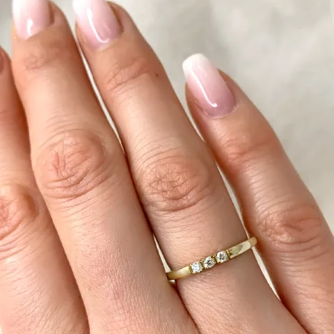 mémoire ring in 14 karaat goud 0,09 ct