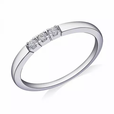 Diamant witgoud mémoire ring in 14 karaat witgoud 0,09 ct