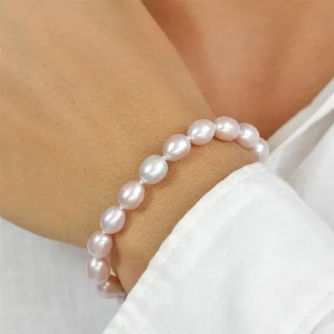 16 cm ovaal parel armband met zoetwaterparel.