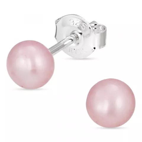 5-5,5 mm roze parel oorstekers in zilver