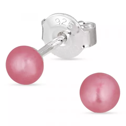4-4,5 mm roze parel oorstekers in zilver