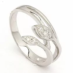 Blad ring in zilver
