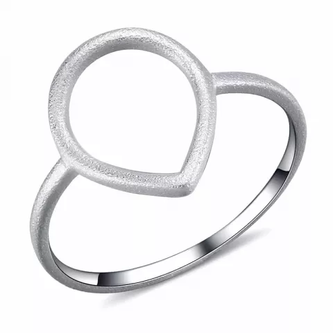 Druppel ring in zilver