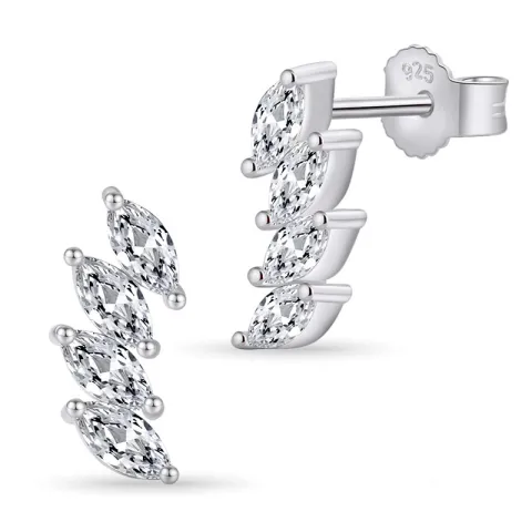 zirkoon oorbellen in zilver