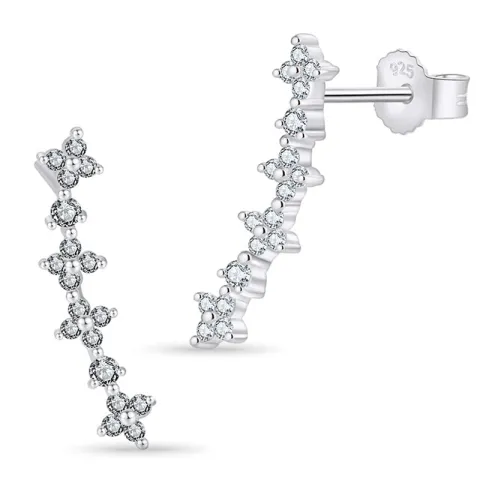 zirkoon oorbellen in zilver