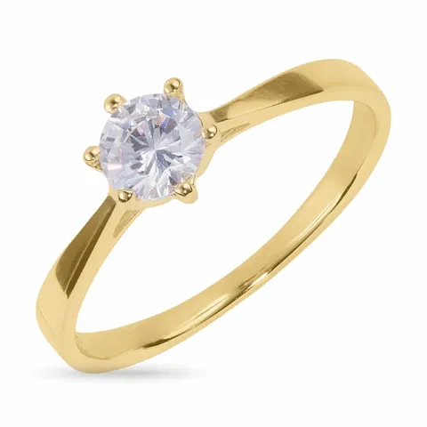 Solitaire ring in 8 karaat goud