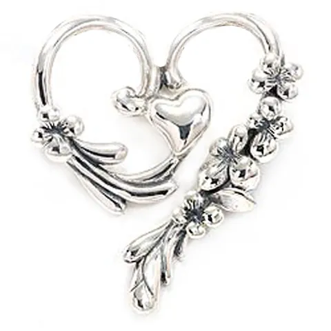 Hart hanger in geoxideerd sterlingzilver