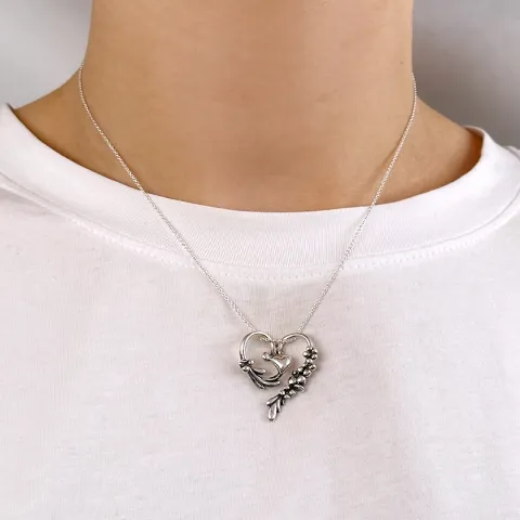 Hart hanger in geoxideerd sterlingzilver