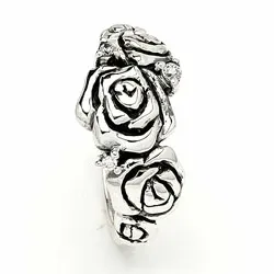 Roze ring in geoxideerd sterlingzilver