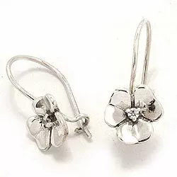 bloem oorbellen in zilver