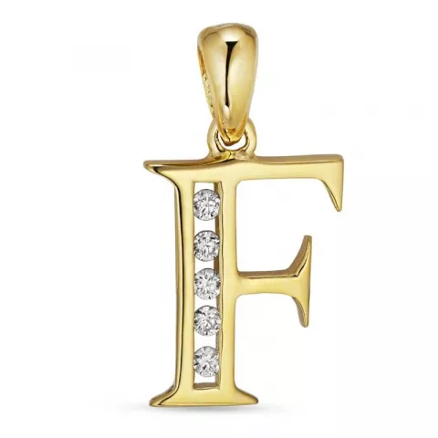 Letter f hanger in 8 karaat goud