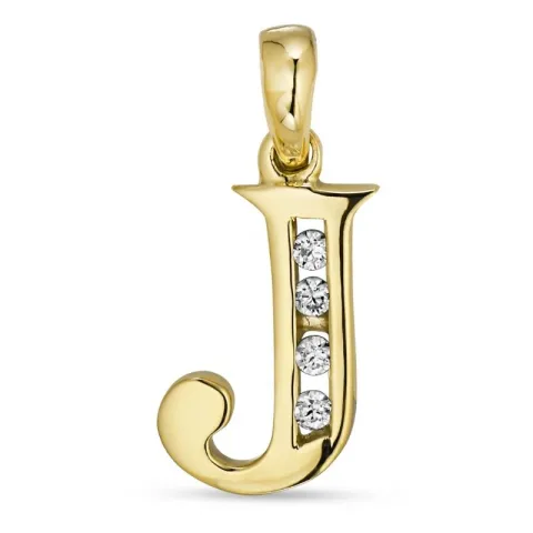 letter j hanger in 8 karaat goud