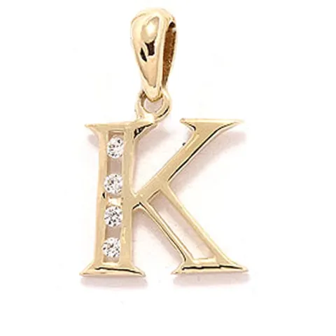 letter k hanger in 8 karaat goud