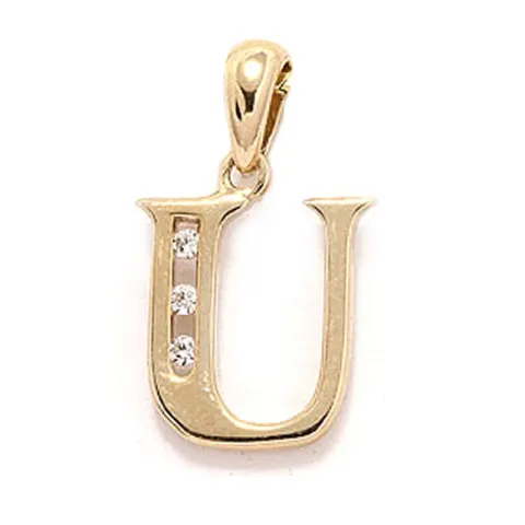 Letter u hanger in 8 karaat goud