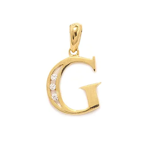 Letter g hanger in verguld sterlingzilver