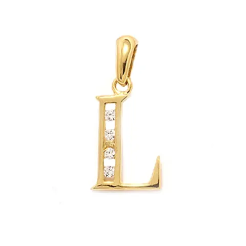 Letter l hanger in verguld sterlingzilver