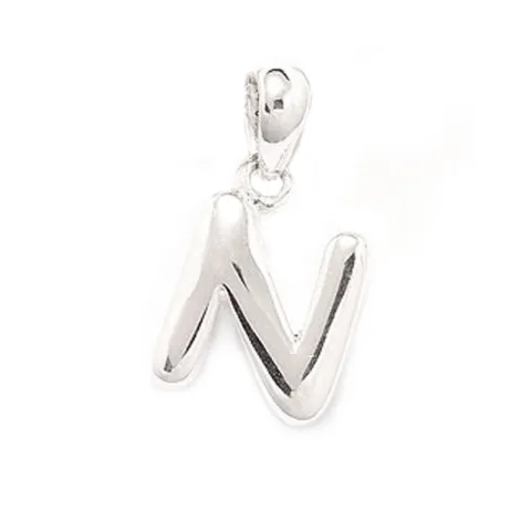 Letter n hanger in zilver