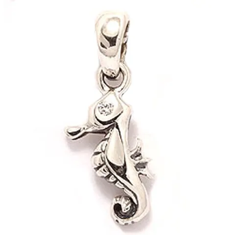 Zeepaard hanger in geoxideerd sterlingzilver
