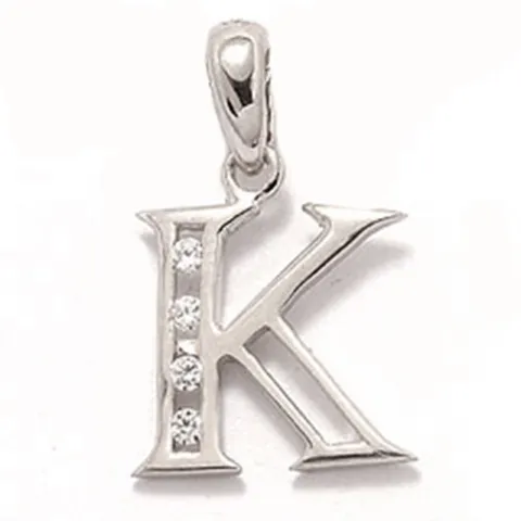 letter k hanger in zilver